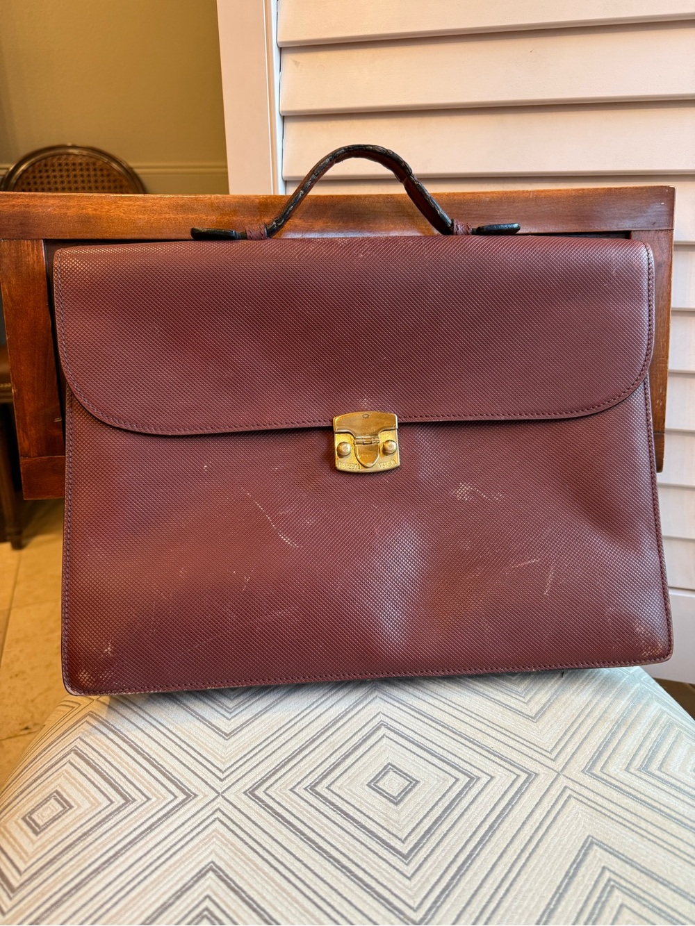 Rare Vintage Bottega Veneta Brown Leather Briefcase – Made in Italy
